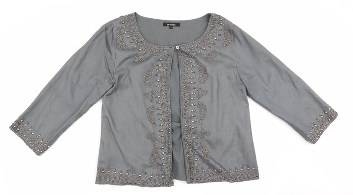 Mariko Womens Grey Floral  Jacket  Size S