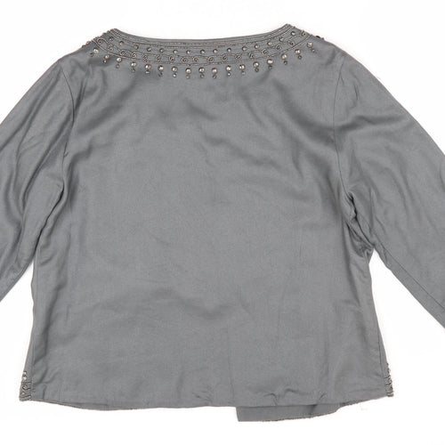 Mariko Womens Grey Floral  Jacket  Size S