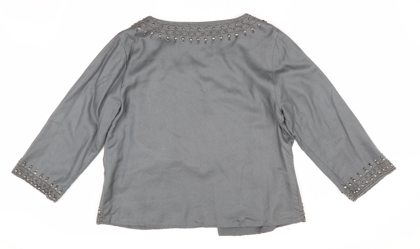 Mariko Womens Grey Floral  Jacket  Size S