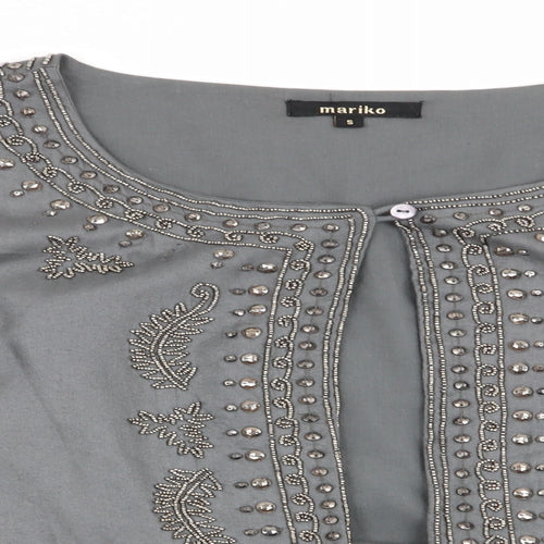 Mariko Womens Grey Floral  Jacket  Size S