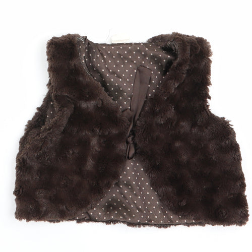 H&M Girls Brown   Gilet Waistcoat Size 18 Months  - Faux Fur