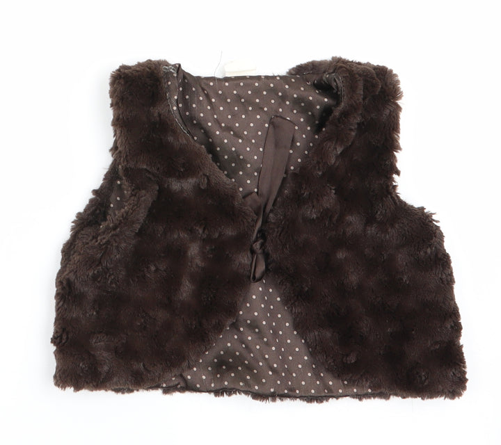 H&M Girls Brown   Gilet Waistcoat Size 18 Months  - Faux Fur