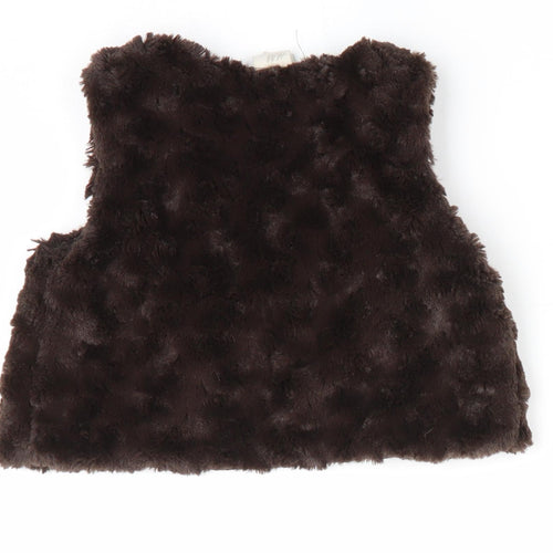 H&M Girls Brown   Gilet Waistcoat Size 18 Months  - Faux Fur