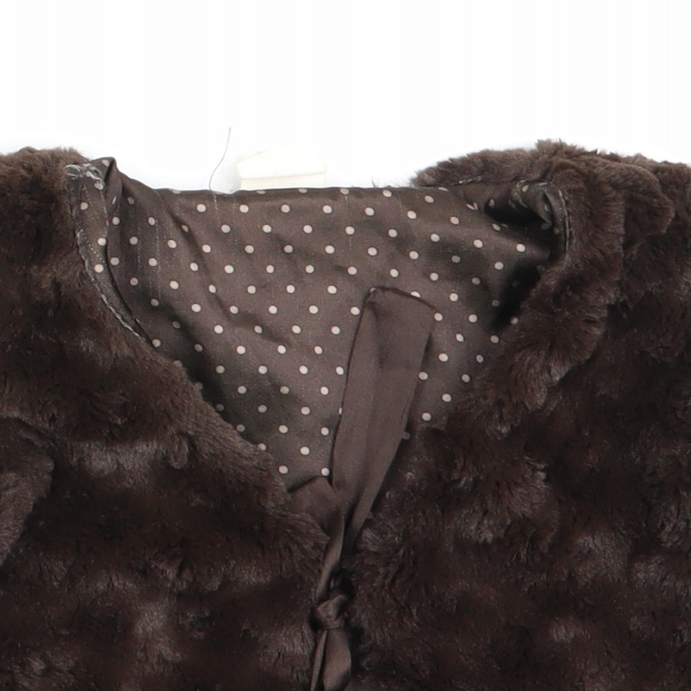 H&M Girls Brown   Gilet Waistcoat Size 18 Months  - Faux Fur