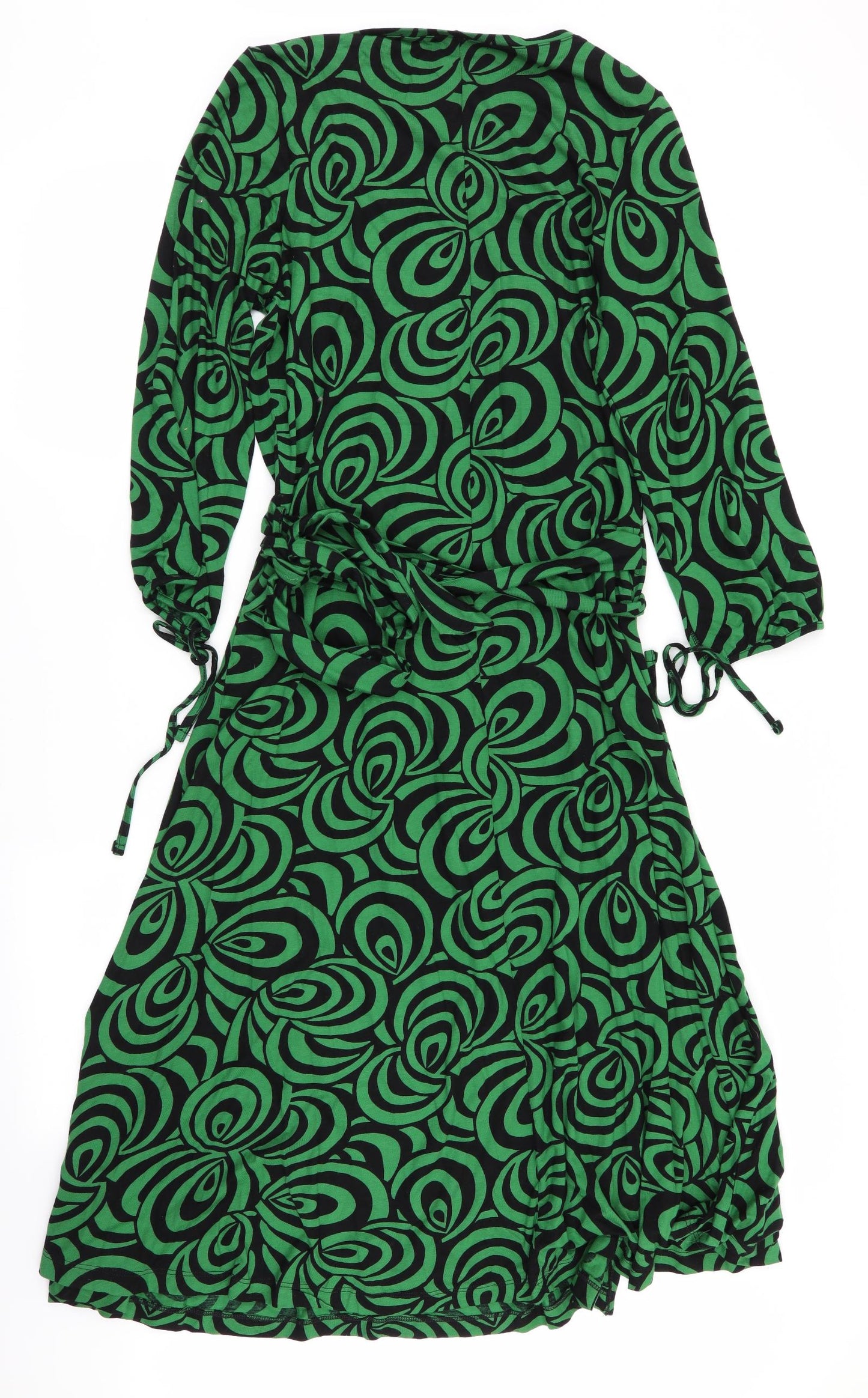 George Womens Green Geometric  Wrap Dress  Size 16