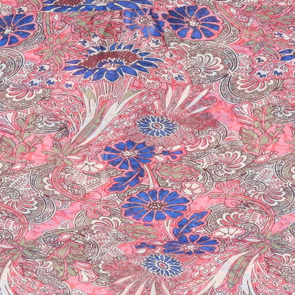Marks and Spencer Womens Pink Floral  Basic Blouse Size 14  - Mandarin Collar