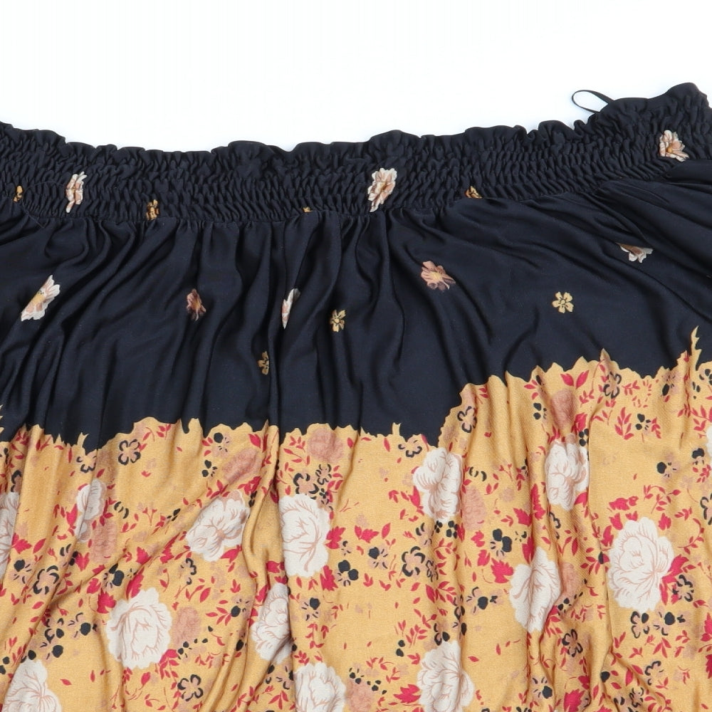 MNG Suit Womens Orange Floral  Basic Blouse Size 10
