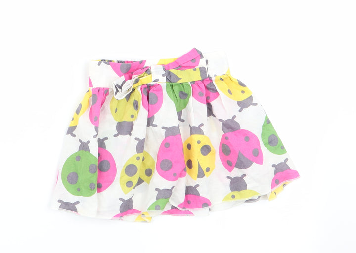 NEXT Girls White Animal Print A-Line Skirt Size 12-18 Months - Ladybird print