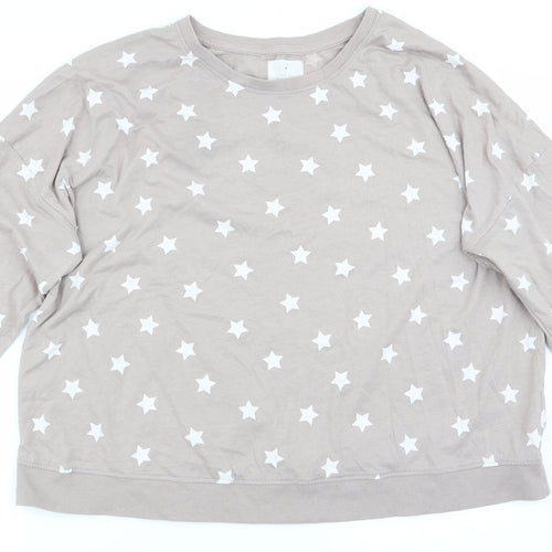 Time to Dream Womens Brown Geometric   Pyjama Top Size XL  - Star Print