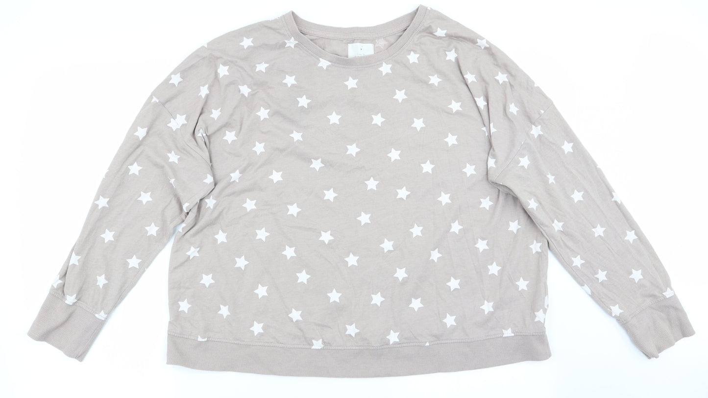 Time to Dream Womens Brown Geometric   Pyjama Top Size XL  - Star Print