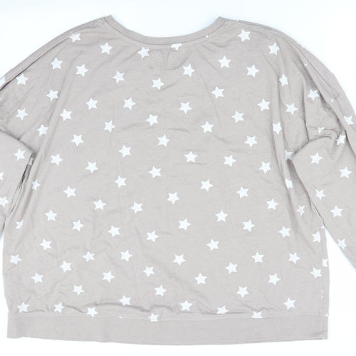 Time to Dream Womens Brown Geometric   Pyjama Top Size XL  - Star Print