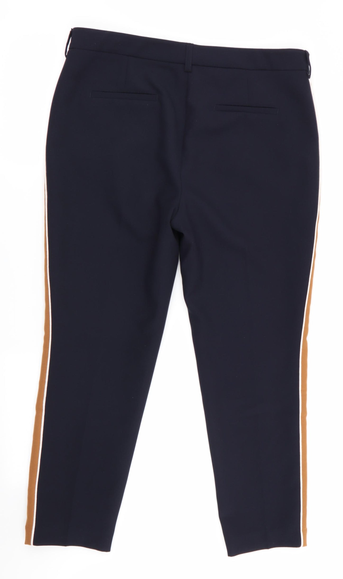 Marks and Spencer Womens Blue   Trousers  Size 14 L26 in - Stripe down side