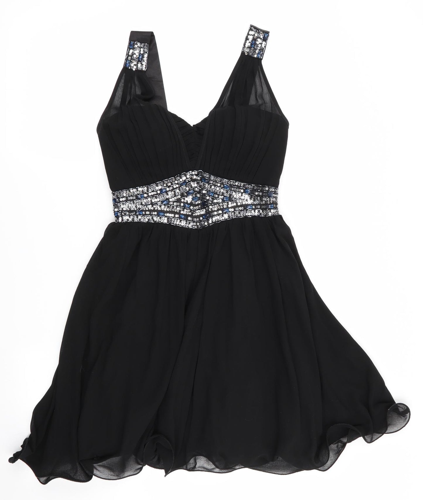 Little Misstress Womens Black   Fit & Flare  Size 10  - elasticated back