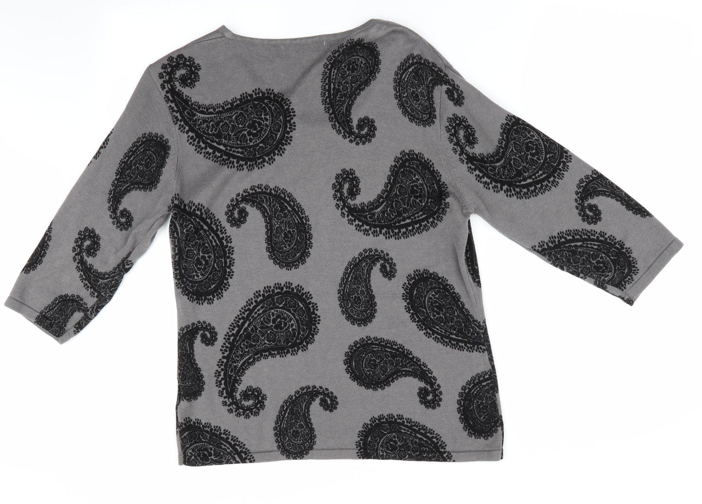 Emreco Womens Grey Paisley  Pullover Jumper Size 16