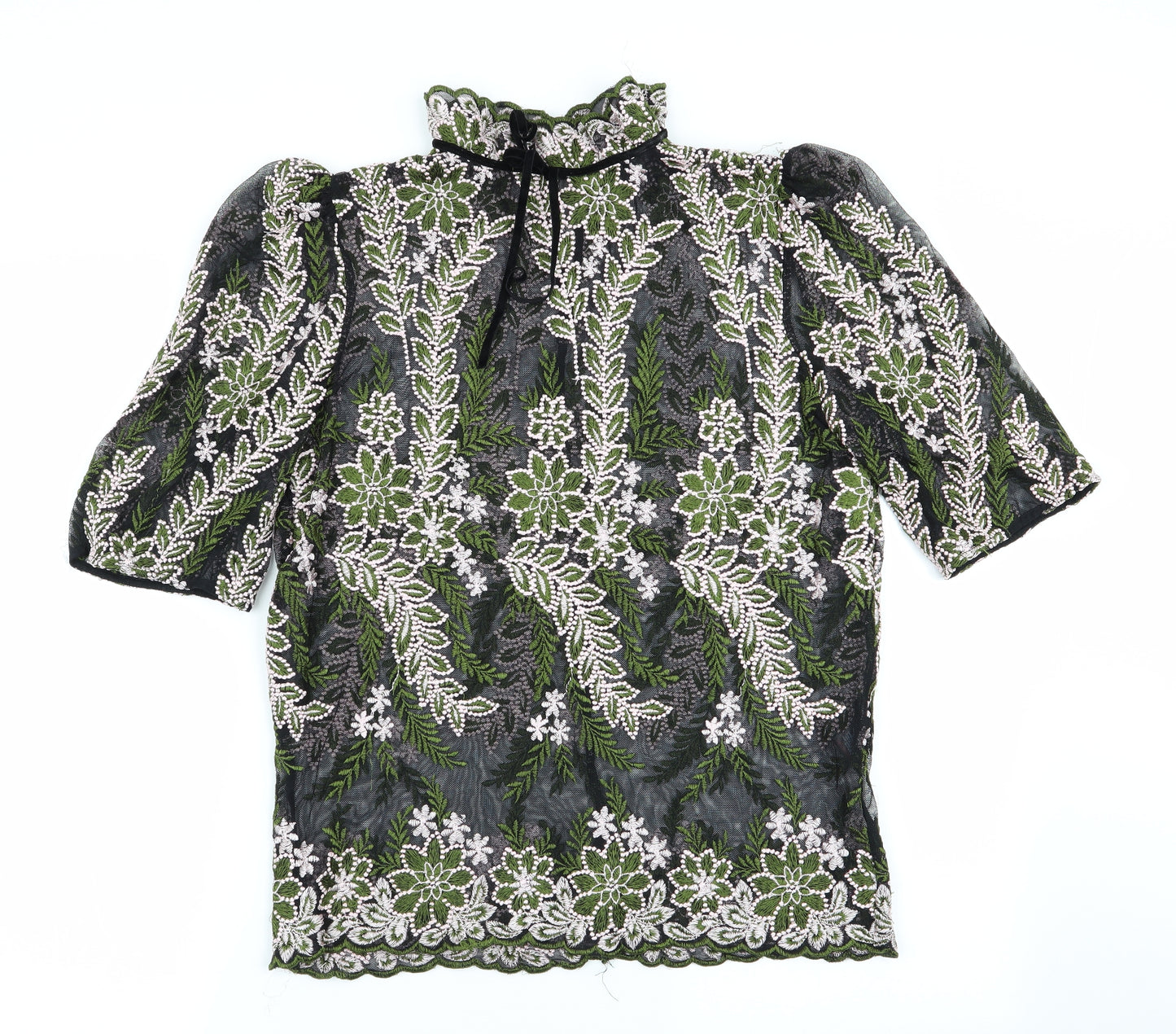 NEXT Womens Black Floral  Tunic Blouse Size 10