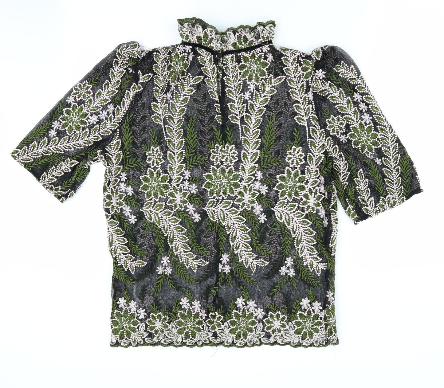 NEXT Womens Black Floral  Tunic Blouse Size 10
