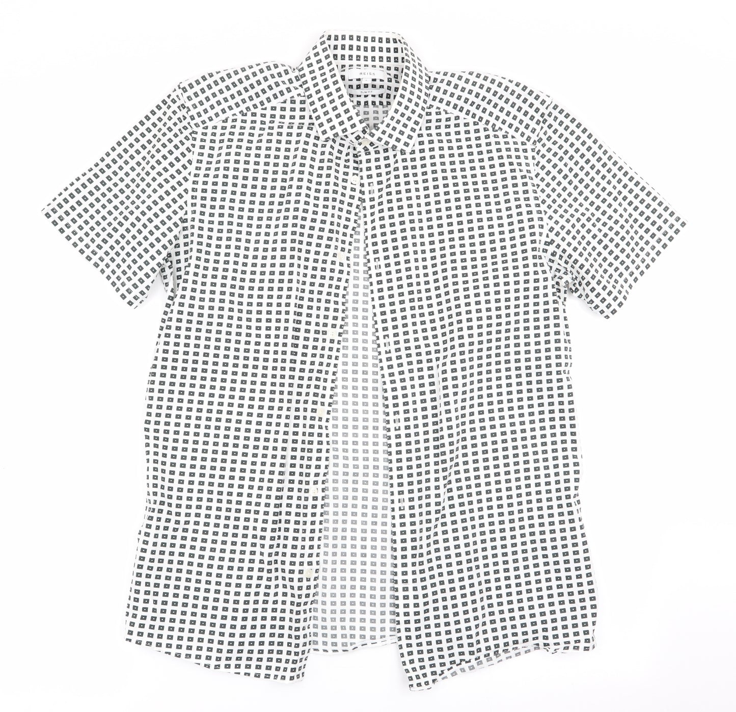 Reiss Mens Black Check   Button-Up Size L