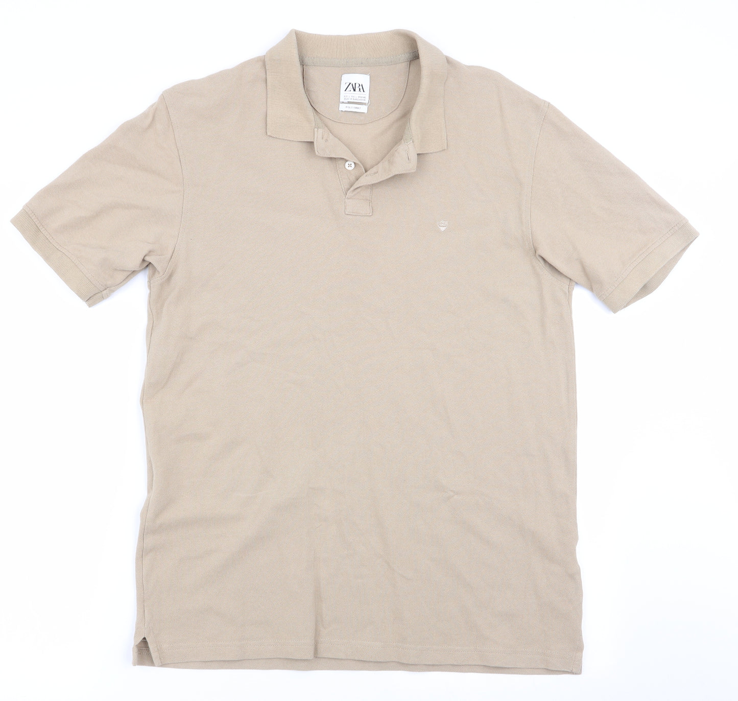 Zara Mens Beige    Polo Size L