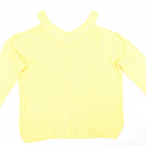 Florence and Fred Womens Yellow   Pullover Jumper Size 14  - Cut out shoulders