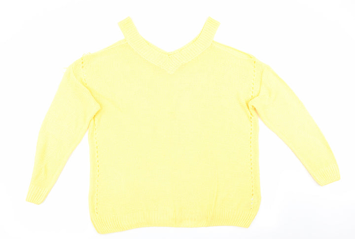 Florence and Fred Womens Yellow Pullover Jumper Size 14 - Cut out shoulders