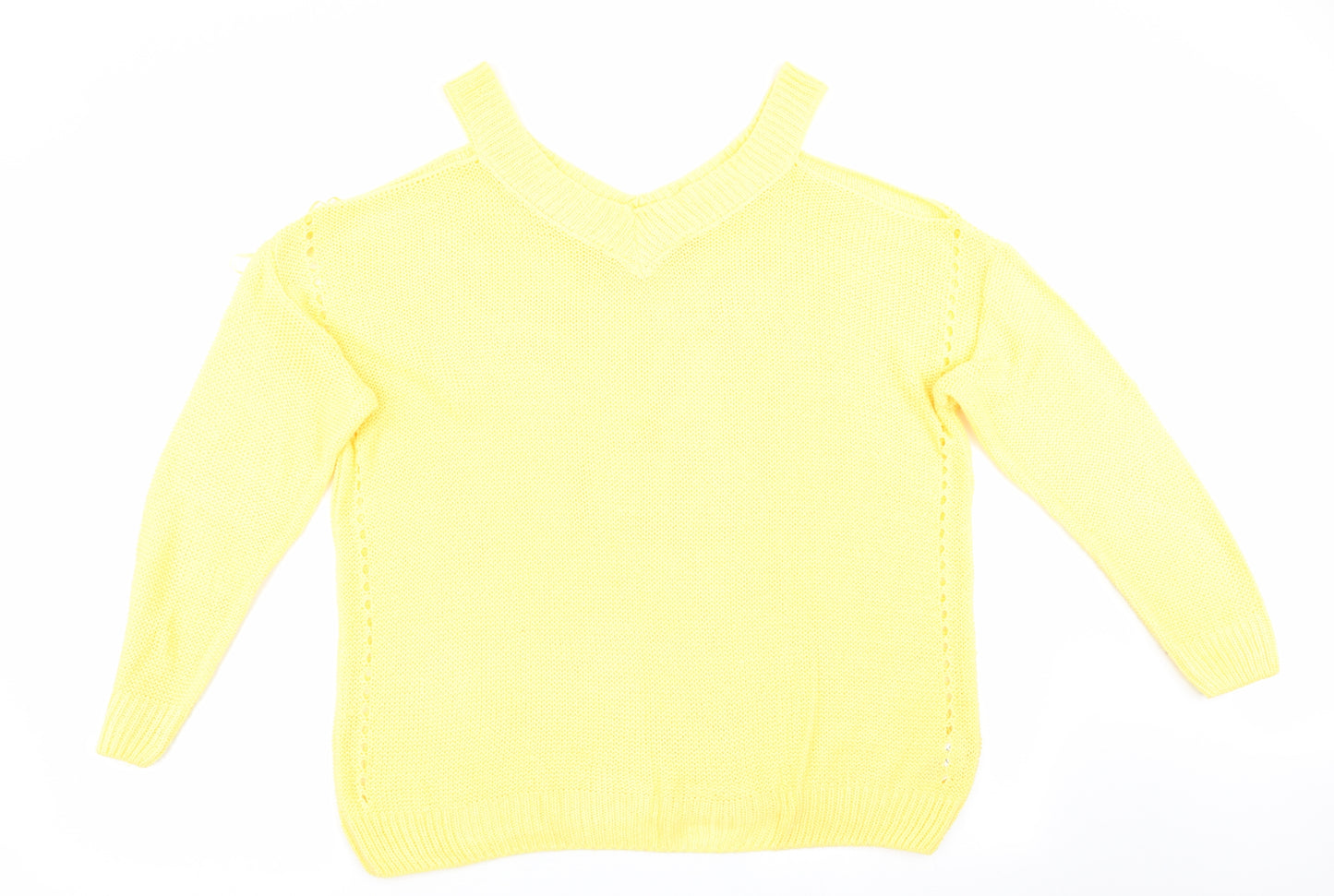Florence and Fred Womens Yellow   Pullover Jumper Size 14  - Cut out shoulders