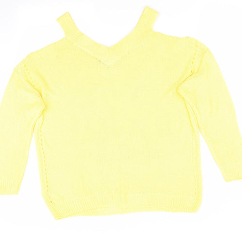 Florence and Fred Womens Yellow   Pullover Jumper Size 14  - Cut out shoulders