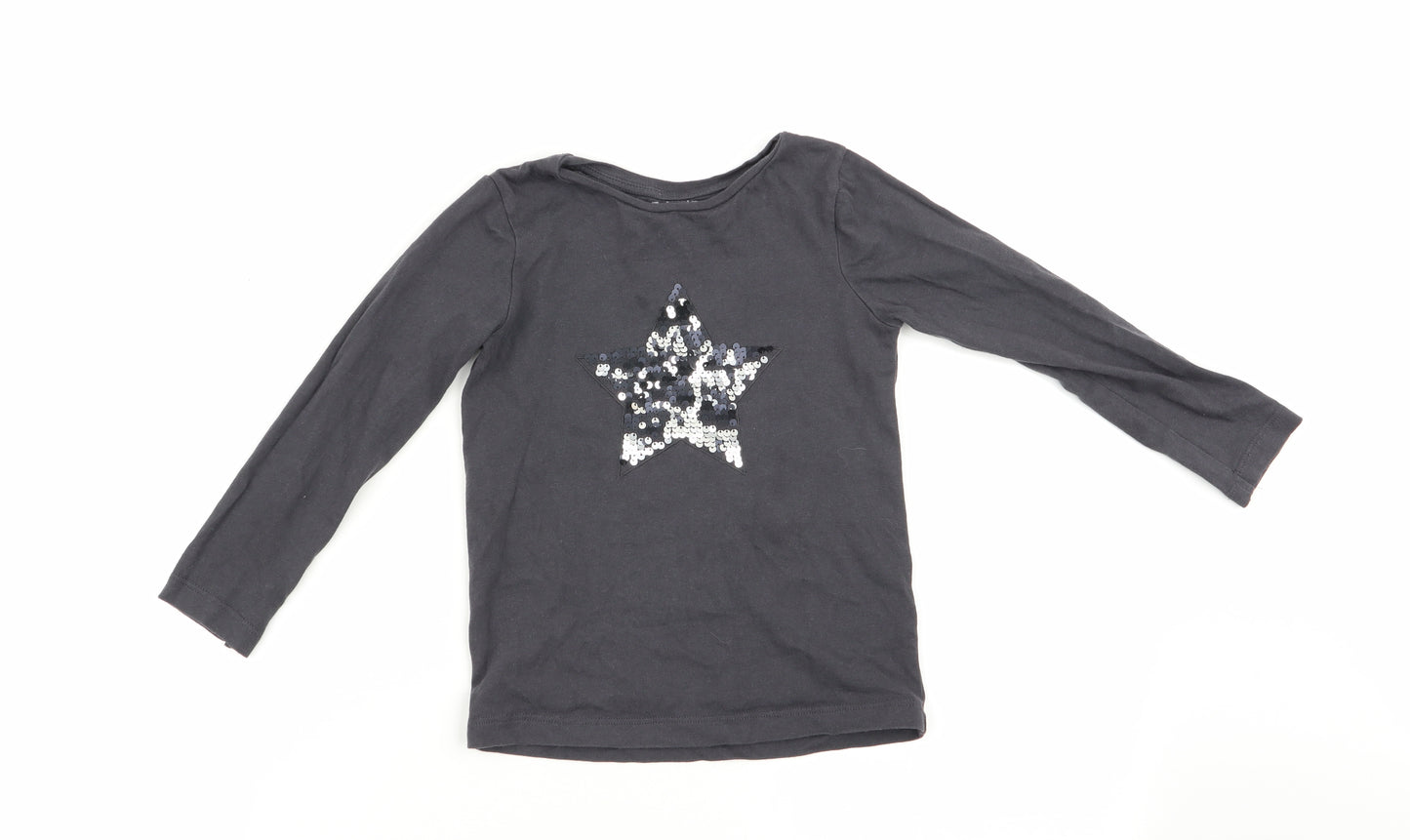 Florence and Fred Girls Grey   Basic T-Shirt Size 4-5 Years