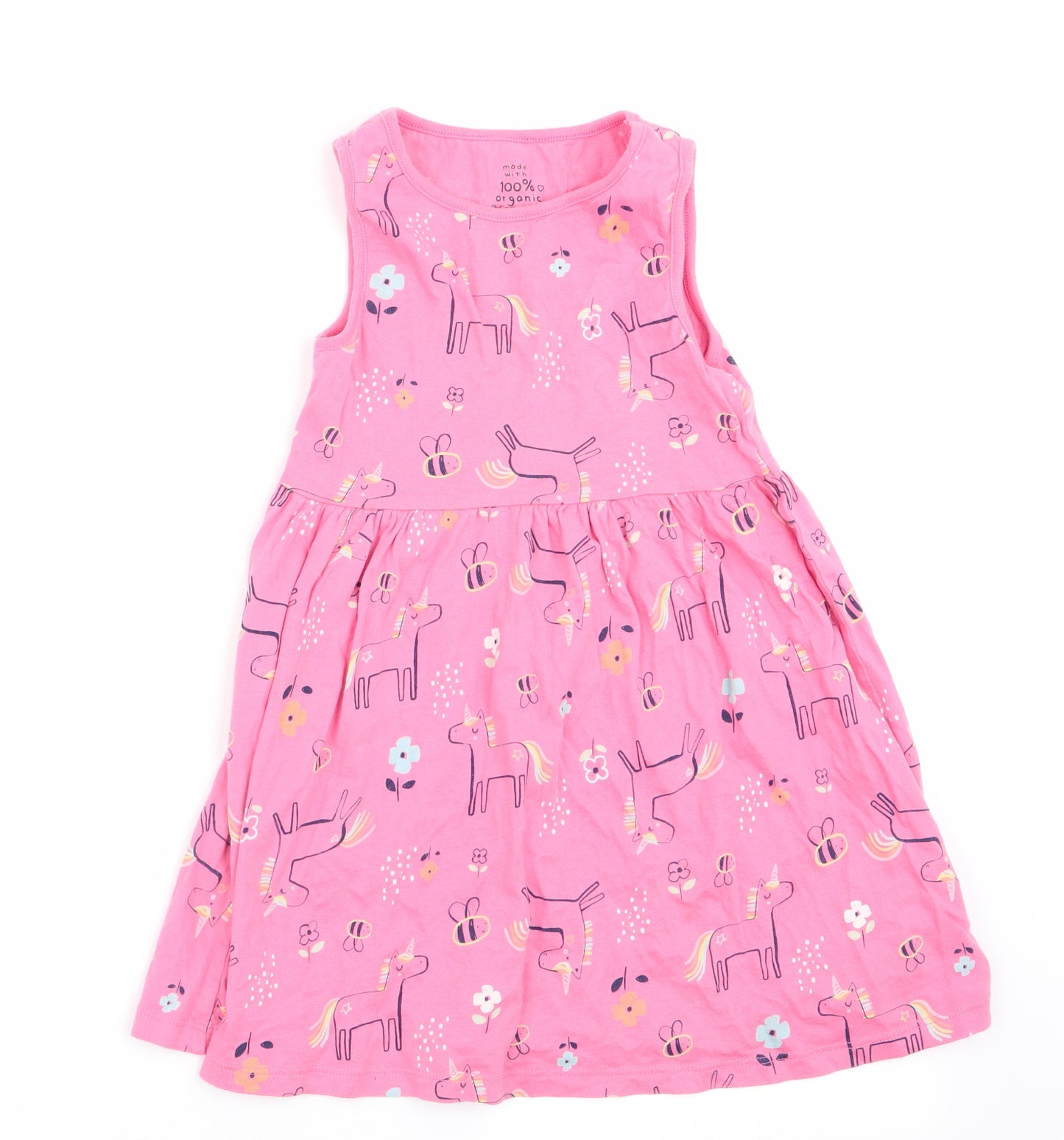 Florence and Fred Girls Pink Animal Print  A-Line  Size 4-5 Years  - Horse Print