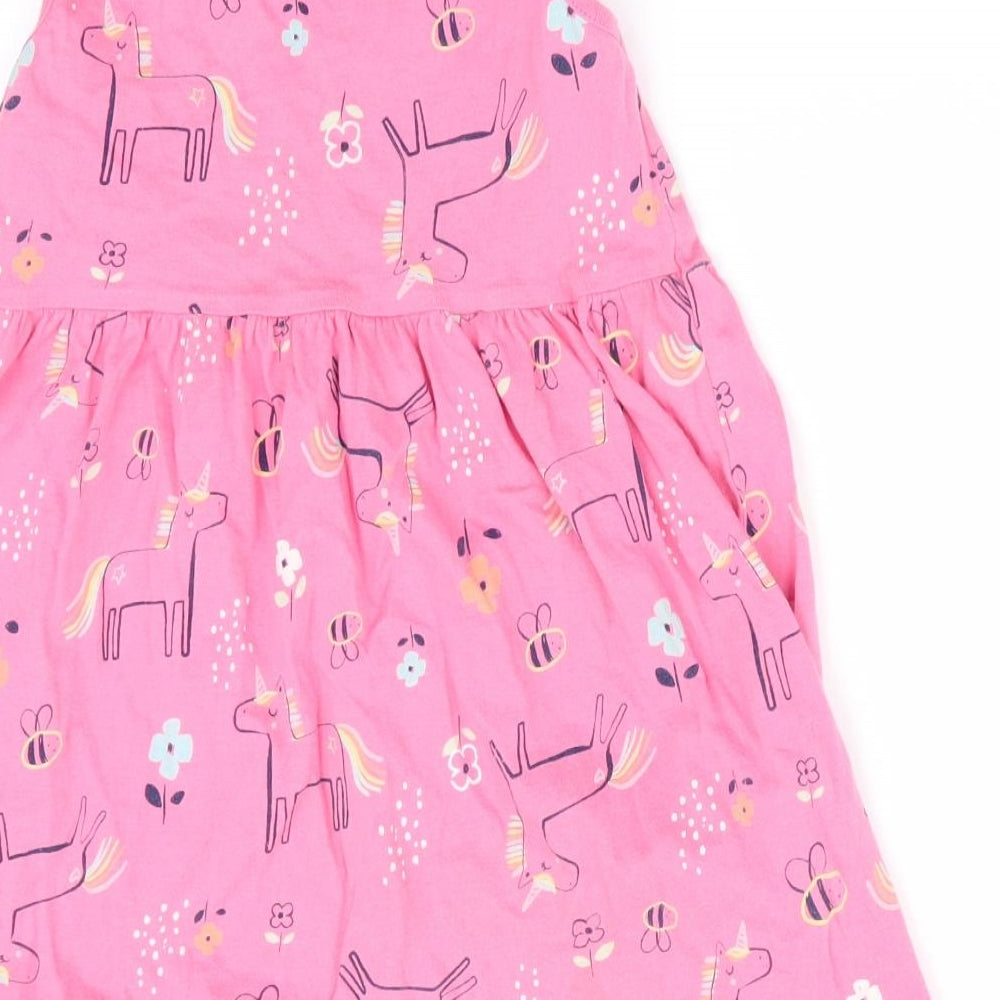 Florence and Fred Girls Pink Animal Print  A-Line  Size 4-5 Years  - Horse Print