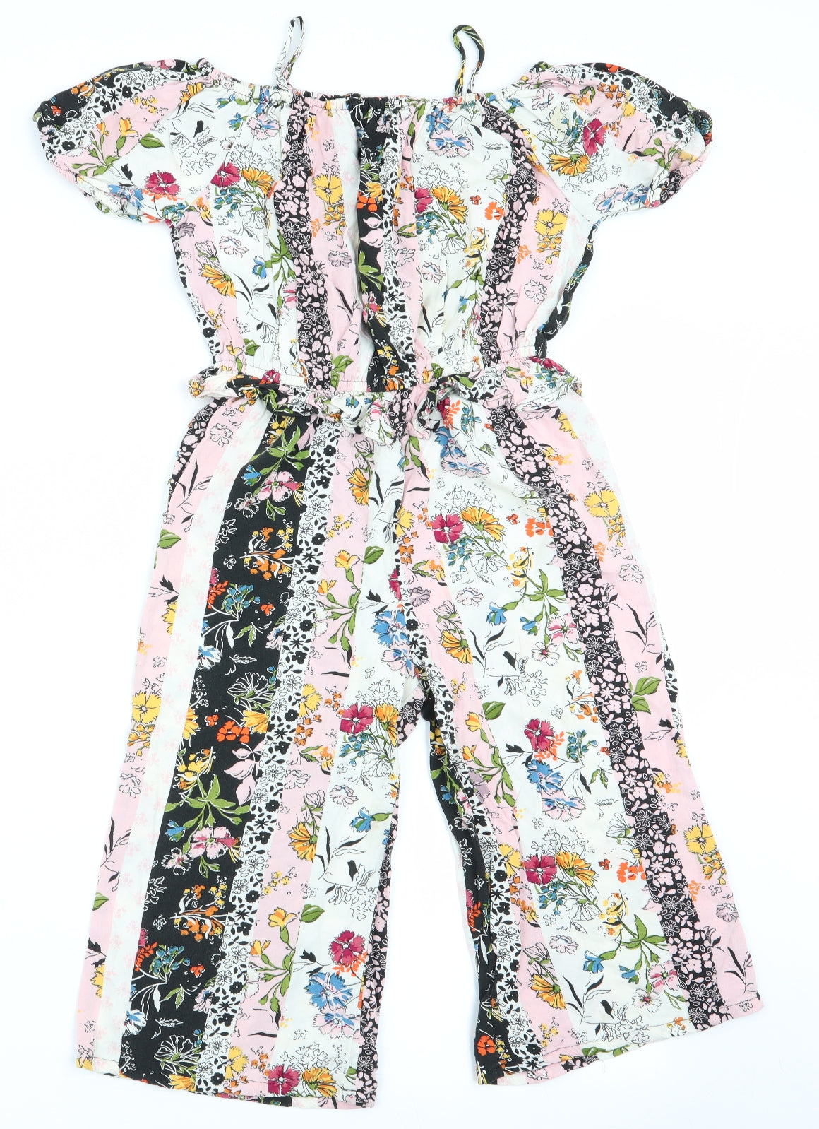 NEXT Girls Pink Floral  Playsuit One-Piece Size 7 Years