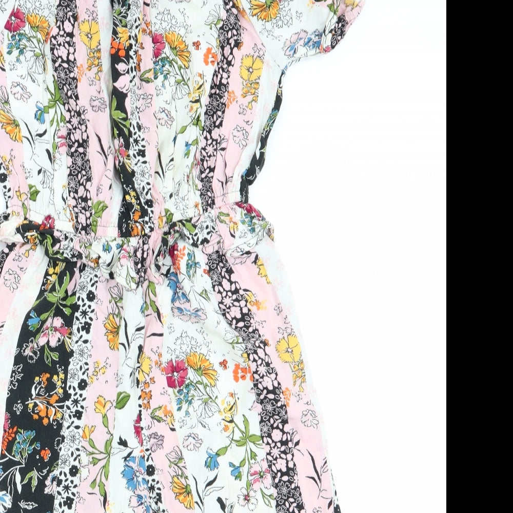 NEXT Girls Pink Floral  Playsuit One-Piece Size 7 Years