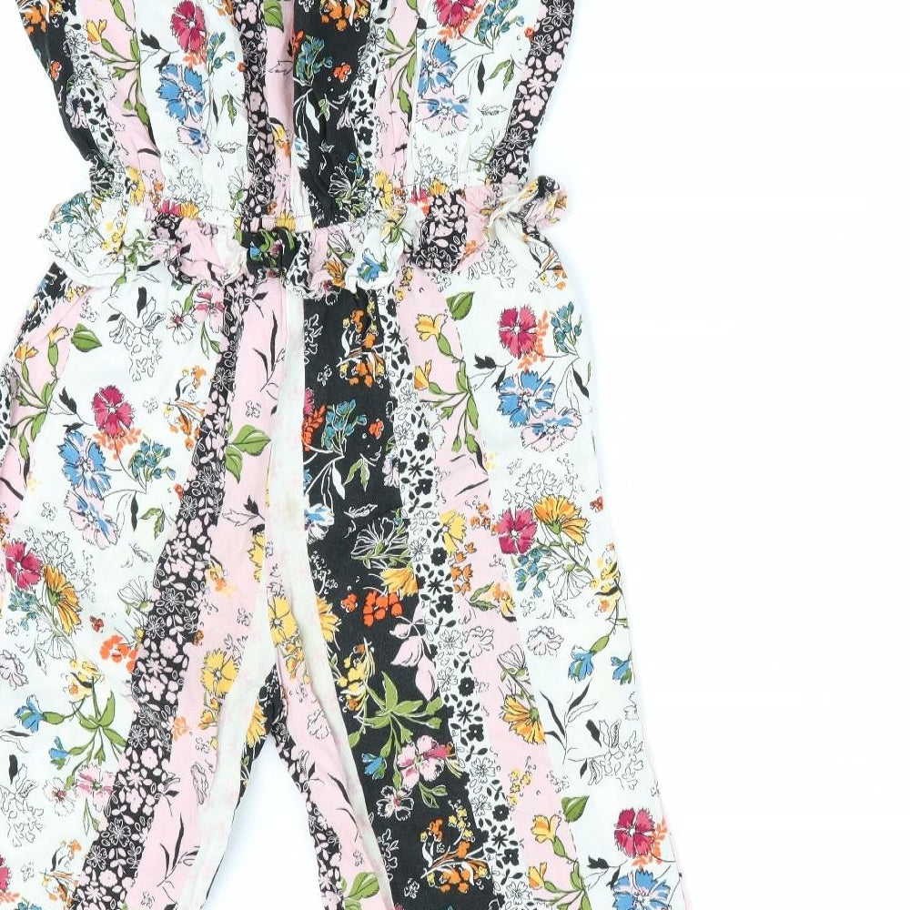 NEXT Girls Pink Floral  Playsuit One-Piece Size 7 Years