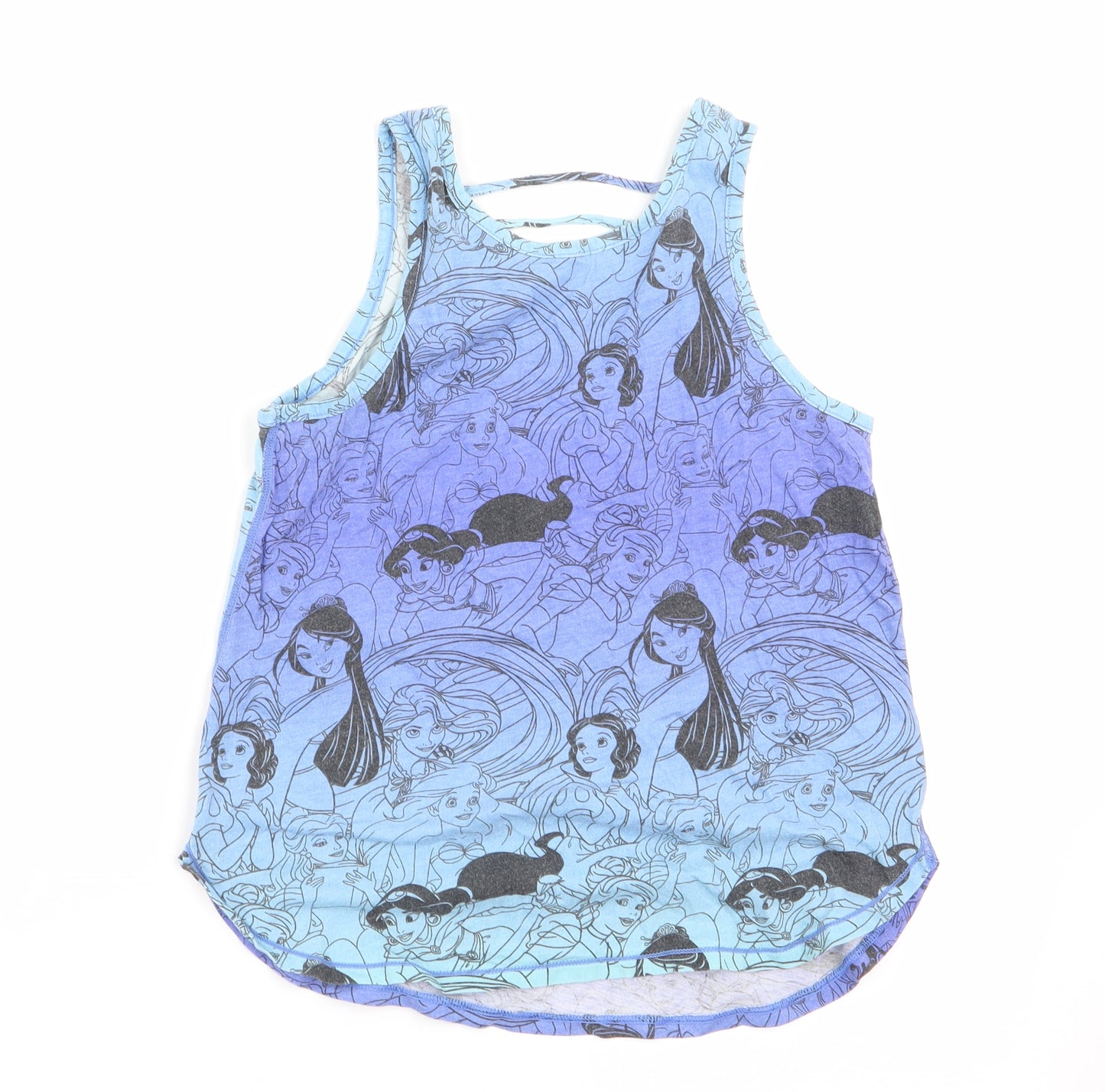 Preworn Girls Blue   Camisole T-Shirt Size 8-9 Years  - Disney Princesses
