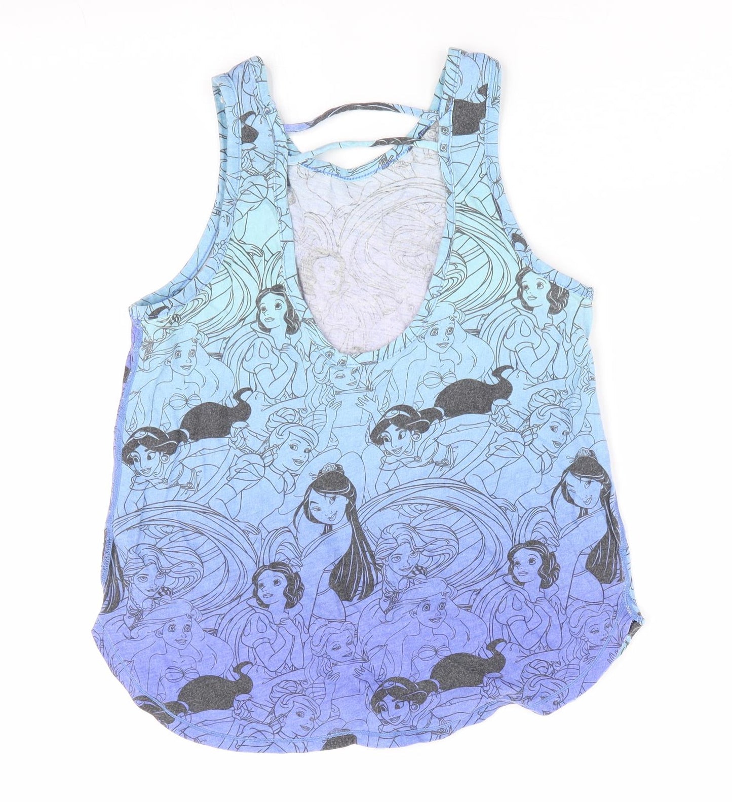 Preworn Girls Blue   Camisole T-Shirt Size 8-9 Years  - Disney Princesses