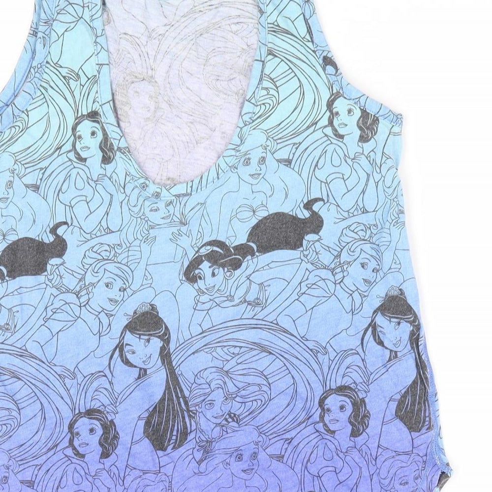 Preworn Girls Blue   Camisole T-Shirt Size 8-9 Years  - Disney Princesses