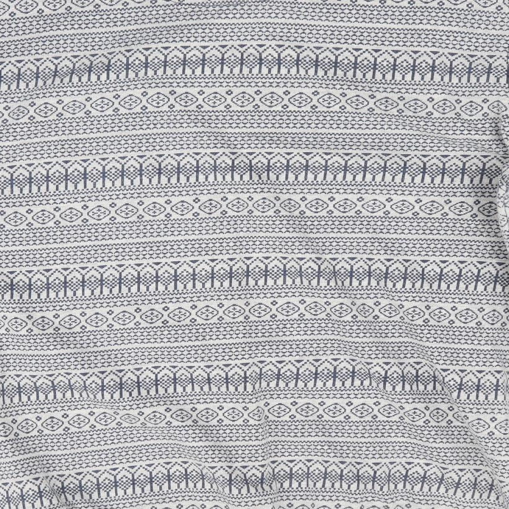 Twisted Soul Mens Blue Geometric  Pullover Jumper Size L