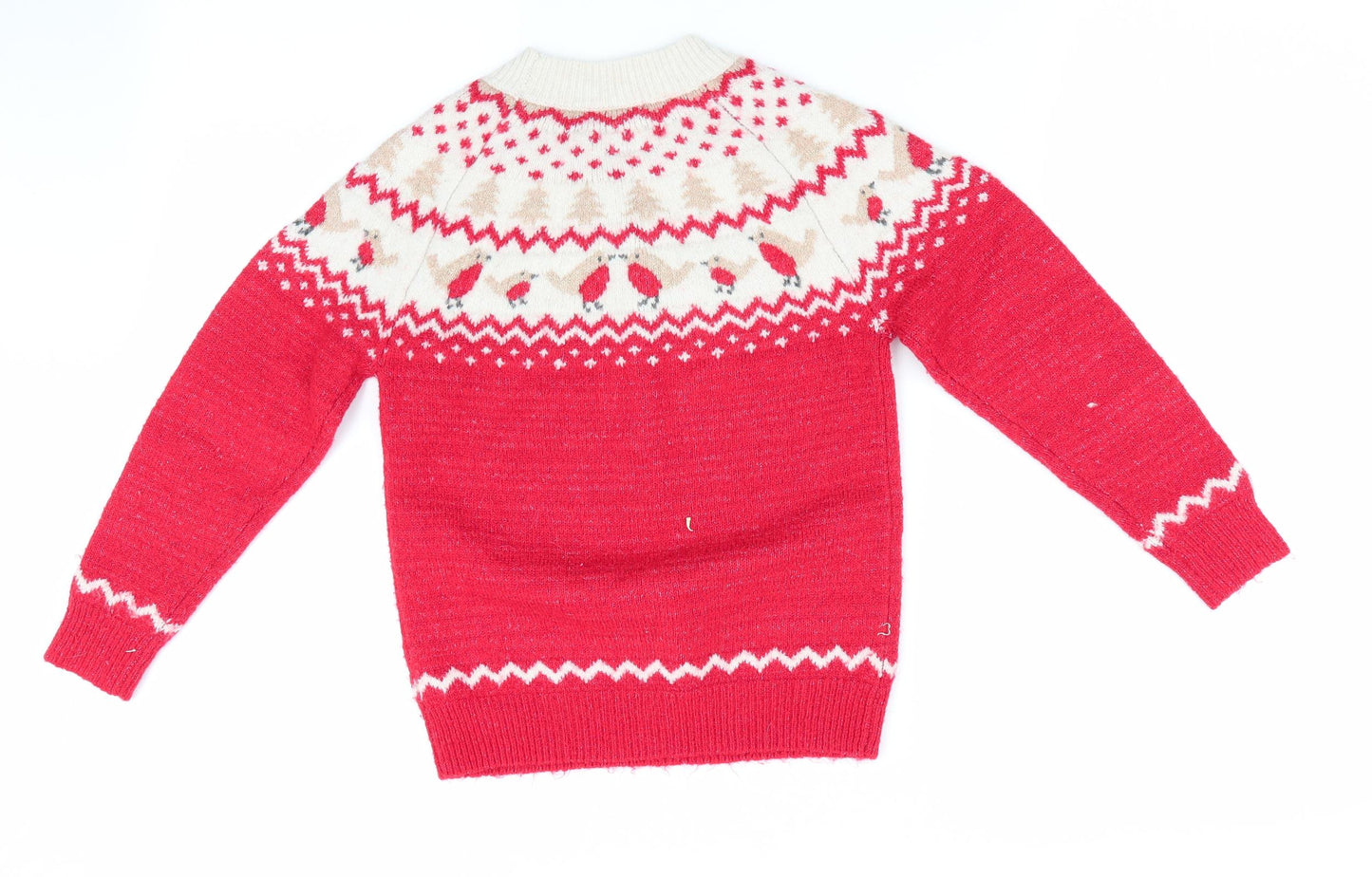 George Girls Red Animal Print  Pullover Jumper Size 7-8 Years  - Christmas jumper