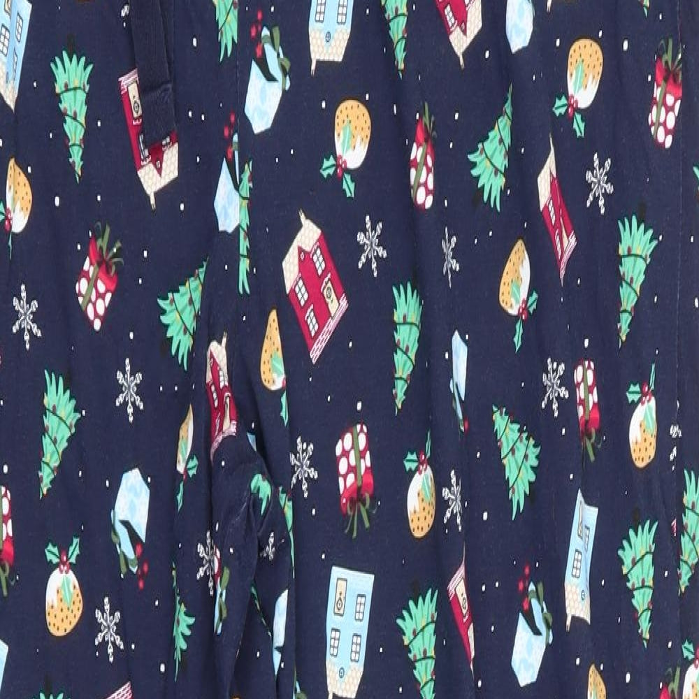 George Mens Blue Floral   Pyjama Pants Size L  - Christmas