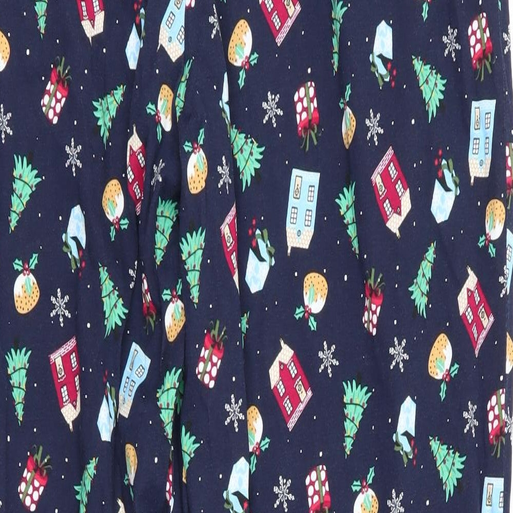 George Mens Blue Floral   Pyjama Pants Size L  - Christmas