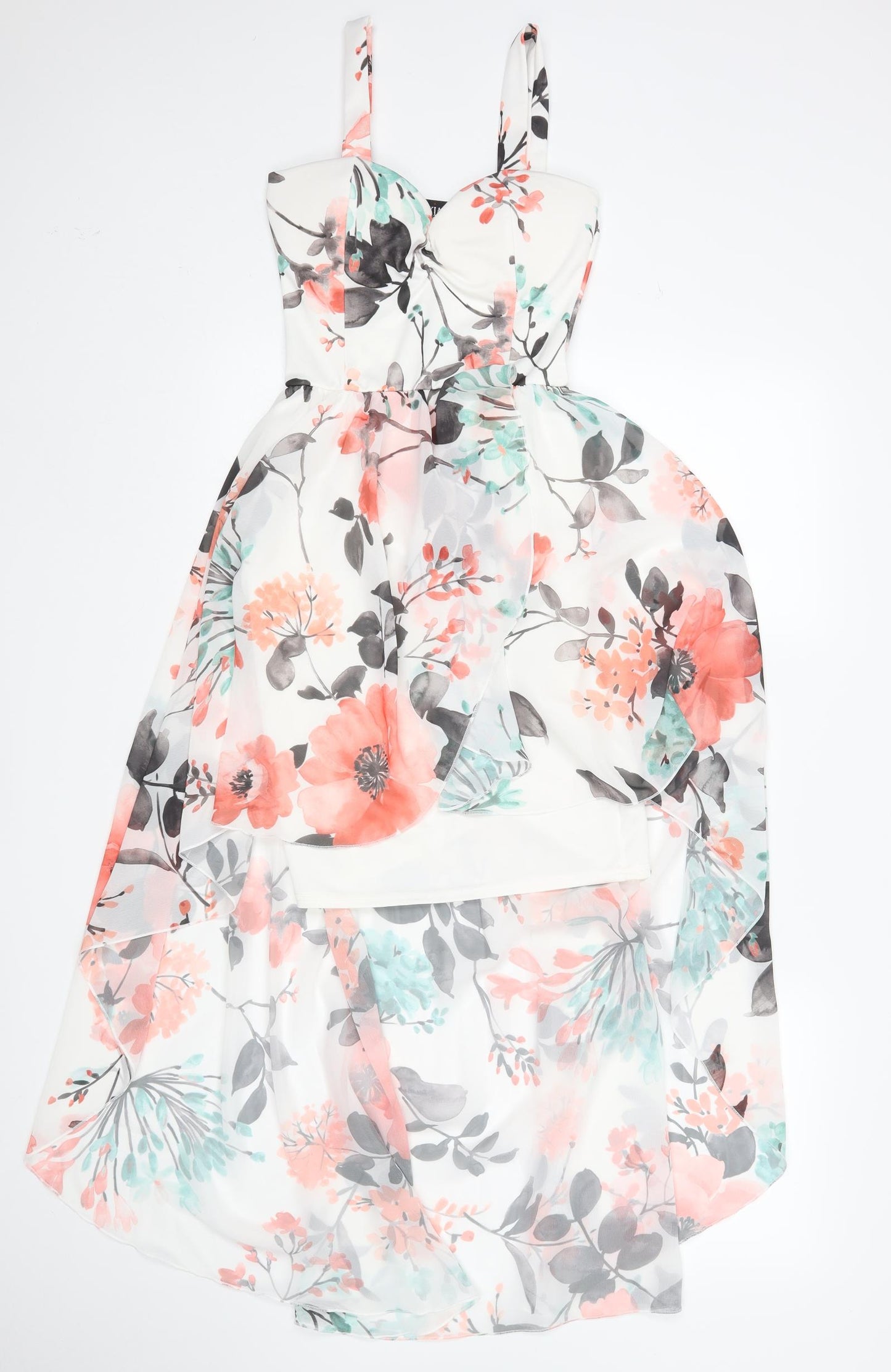 Kiah Womens Multicoloured Floral  Tank Dress  Size 8
