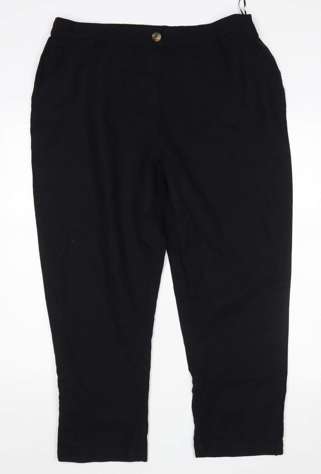 Peacocks Womens Black   Trousers  Size 16 L26 in