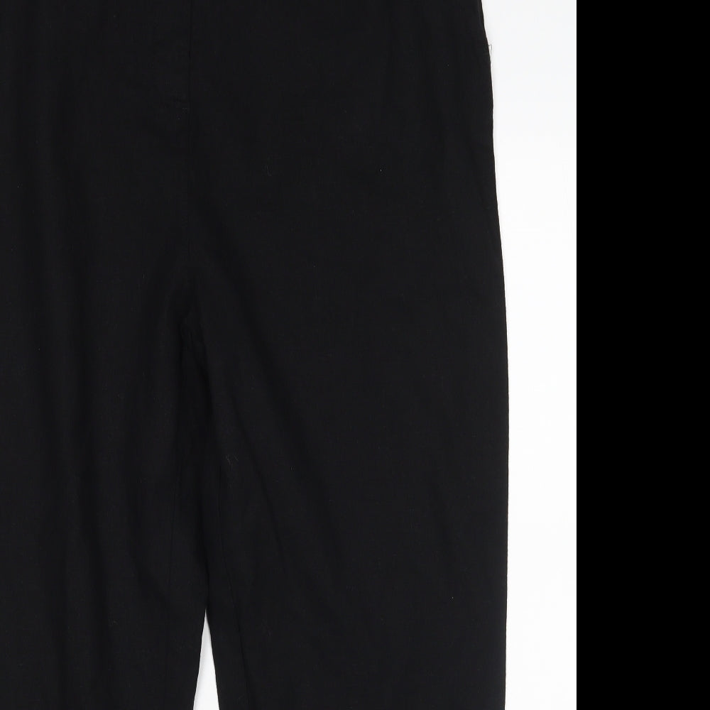 Peacocks Womens Black   Trousers  Size 16 L26 in