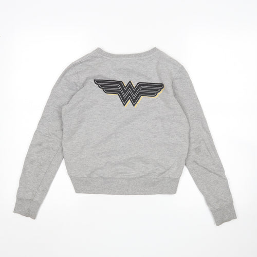 M&Co Girls Grey   Pullover Jumper Size 9-10 Years  - wonder woman