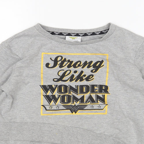 M&Co Girls Grey   Pullover Jumper Size 9-10 Years  - wonder woman