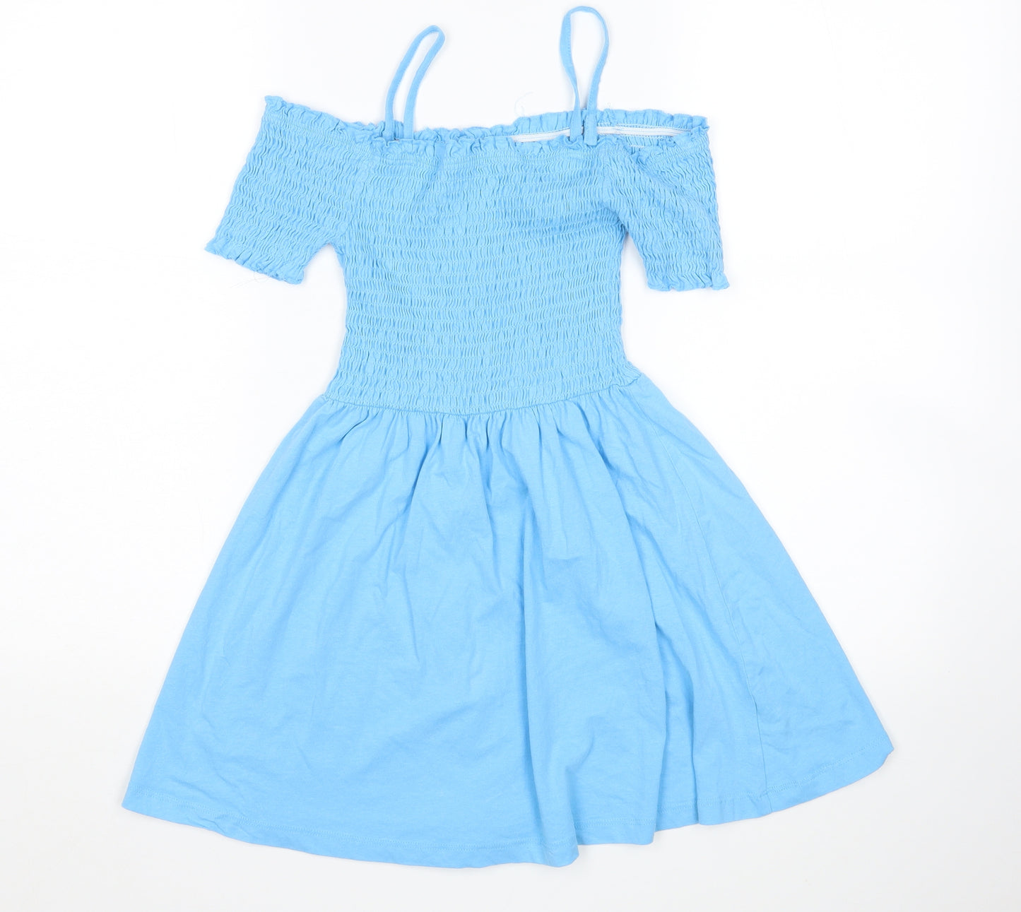 M&Co Girls Blue   Fit & Flare  Size 9-10 Years