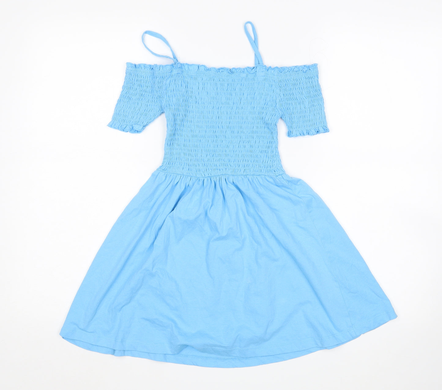 M&Co Girls Blue   Fit & Flare  Size 9-10 Years