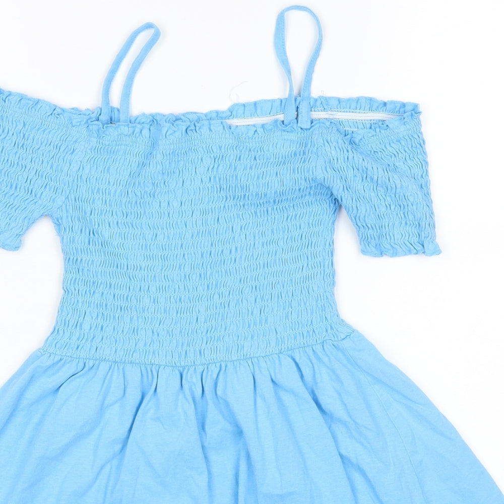 M&Co Girls Blue   Fit & Flare  Size 9-10 Years