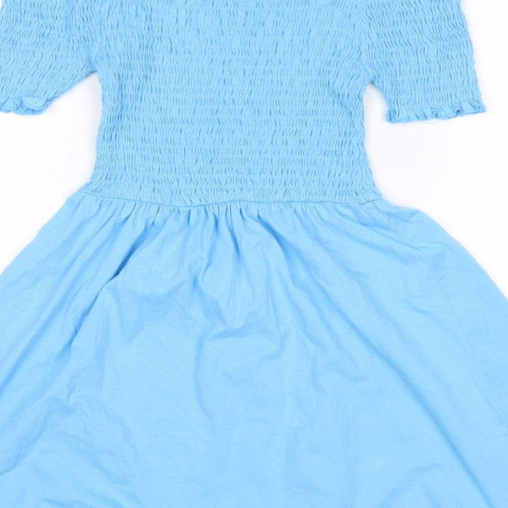M&Co Girls Blue   Fit & Flare  Size 9-10 Years