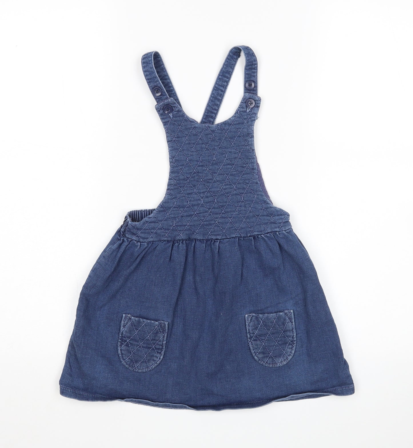NEXT Girls Blue   Pinafore/Dungaree Dress  Size 3-4 Years