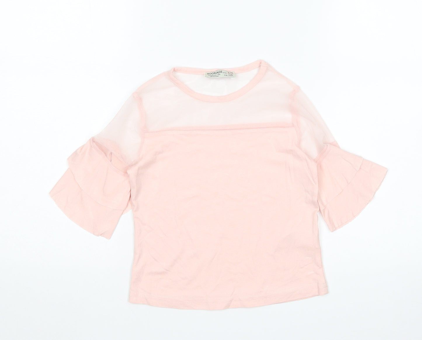 Woo Rage Girls Pink   Basic T-Shirt Size 5-6 Years